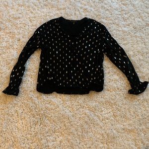 XS Anthropologie Top black and gold
